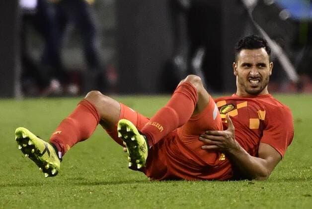 Belgium s Nacer Chadli reacts during a friendly soccer game between Belgian national team Nationalteam Red Devils and Mexico, Friday 10 November 2017, in Brugge. DIRKxWAEM  x05198138x