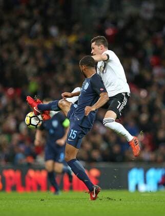 10 11 2017 International Team England England at Wembley National Stadium London v Joe Gomez England against Julian Draxler Germany