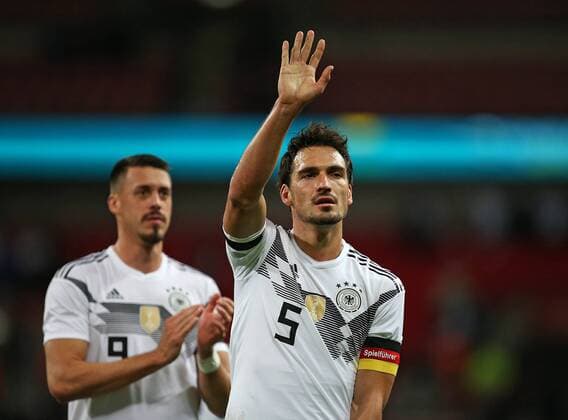 10 11 2017 International Team England England at Wembley National Stadium London v Sandro Wagner Germany and Mats Hummels Germany