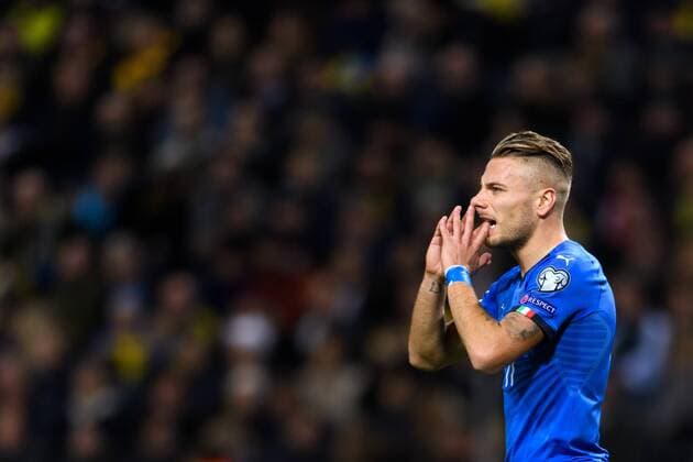 Fußball, WM Playoffs, Schweden - Italien 171110 Italiens Ciro Immobile deppar under fotbollsmatchen i VM-kvalets play-off mellan Sverige och Italien den 10 november 2017 i Stockholm.  Copyright: CARLxSANDIN BB171110CS061