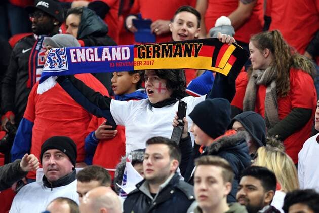 Football Friendly Match England Germany on 10 11 2017 in Wembley Stadium in London A fan with the scarf xPBJPGx