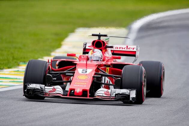 November 11, 2017 - Sao Paulo, Sao Paulo, Brazil - 5 SEBASTIAN VETTEL, of Scuderia Ferrari, drives during the free training for the Formula One Grand Prix of Brazil at Interlagos circuit, in Sao Paulo, Brazil. The grand prix will be celebrated next Sunday, November 12. Formula One Grand Prix of Brazil 2017 - ZUMAl146 20171111_zaf_l146_094 Copyright: xPauloxLopesx