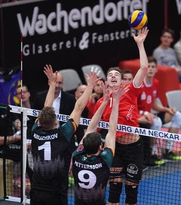 Volleyball 1 Bundesliga Season 2017 2018 Test match TV Rottenburg Volley Bisons Buehl 11 11 2017 Johannes Moennich re TV Rottenburg Rottenburg