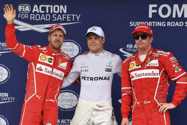 Bilder des Tages - SPORT Jornada de clasificación del Gran Premio de Brasil en el circuito de Interlagos. En la imagen, Sebastian Vettel, Valtteri Bottas y Kimi Raikkonen.Grand Prix of Brazil qualifying round at Interlagos circuit. In this picture, Sebastian Vettel, Valtteri Bottas and Kimi Raikkonen.  RV RACING PRESS