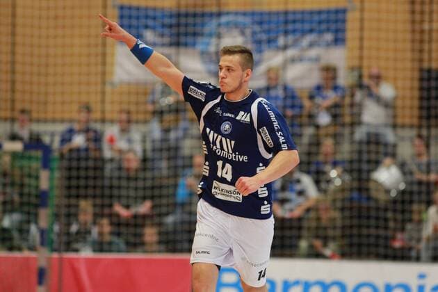 Torjubel Maciej Majdzinski 14 Bergischer HC Bergischer HC vs TV Emsdetten Handball 2 Bundesliga 12 11 17 Solingen NRW Germany Klingenhalle Copyright: xcdnx