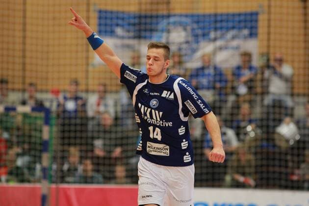 Torjubel Maciej Majdzinski 14 Bergischer HC Bergischer HC vs TV Emsdetten Handball 2 Bundesliga 12 11 17 Solingen NRW Germany Klingenhalle Copyright: xcdnx