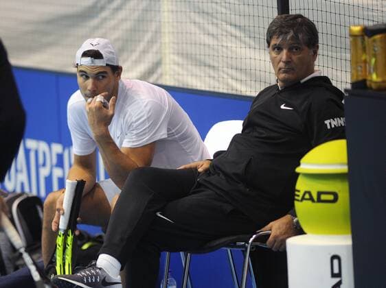 Tennis - 2017 Nitto ATP Tennis Herren Finals at The 02 - Day One, Sunday Rafa Nadal at training session with Uncle Tony COLORSPORT ANDREW COWIE 