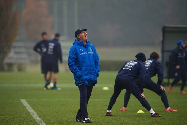 Fußball, Training und PK Nationalteam Italien 171112 Förbundskapten Gian Piero Ventura under Italiens fotbollslandslags träning den 12 november 2017 i Milano.  Copyright: JOELxMARKLUND BB171112JM027