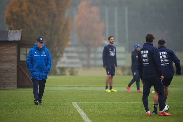 Fußball, Training und PK Nationalteam Italien 171112 Förbundskapten Gian Piero Ventura under Italiens fotbollslandslags träning den 12 november 2017 i Milano.  Copyright: JOELxMARKLUND BB171112JM030