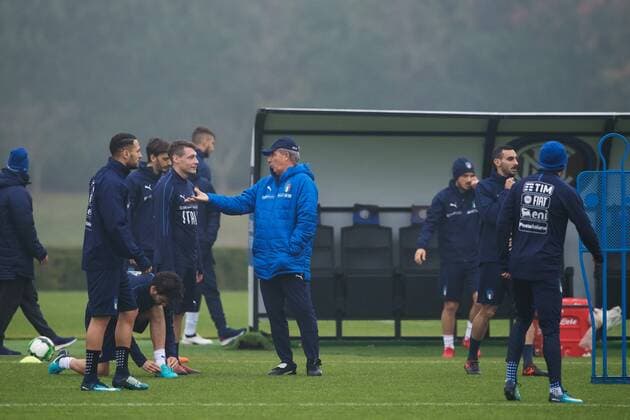 Fußball, Training und PK Nationalteam Italien 171112 Förbundskapten Gian Piero Ventura under Italiens fotbollslandslags träning den 12 november 2017 i Milano.  Copyright: JOELxMARKLUND BB171112JM040