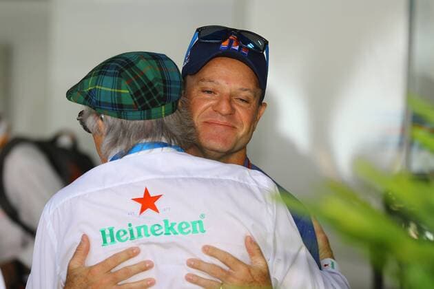 12.11.2017 - Rubens Barrichello (BRA) and Sir Jackie Stewart (GBR) Brazilian Grand Prix, Sao Paulo, Interlagos 9 - 12 November 2017 12.11.2017 - Rubens Barrichello (BRA) and Sir Jackie Stewart (GBR) 