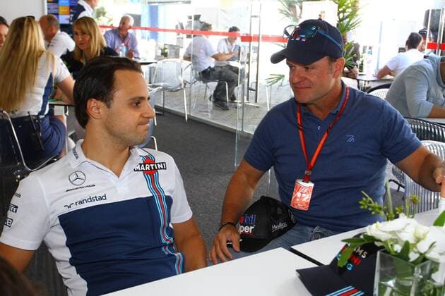 12.11.2017 - Felipe Massa (BRA) Williams FW40 and Rubens Barrichello (BRA) Brazilian Grand Prix, Sao Paulo, Interlagos 9 - 12 November 2017 12.11.2017 - Felipe Massa (BRA) Williams FW40 and Rubens Barrichello (BRA) 
