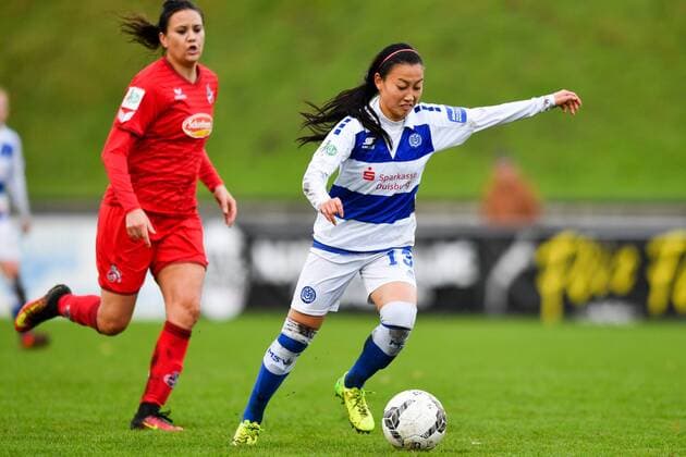 Danica Joelle Wu MSV 13 in the shotgun movement Soccer Allianz Women Bundesliga MSV Duisburg 1 FC Köln xmkx