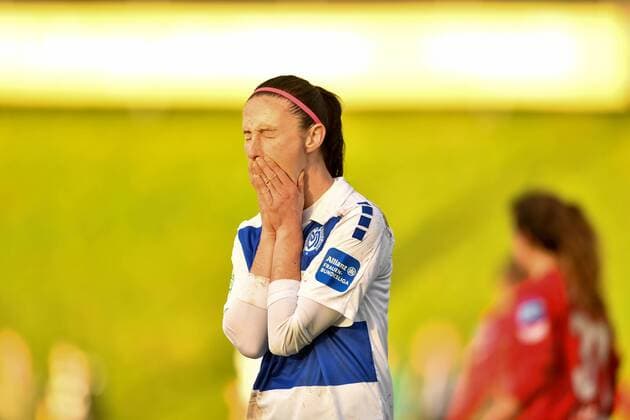 Symela Ciesielska MSV 11 frustrated hands over mouth depressed Soccer Allianz Women Bundesliga MSV Duisburg 1 FC Cologne xmkx