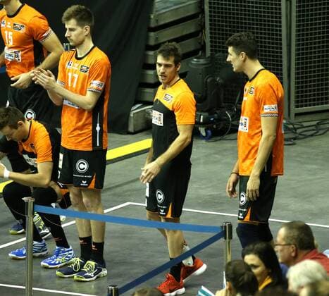 GER 1 VBL BR VOLLEYS VS SVG Lueneburg 12 11 2017 Max Schmeling Halle Berlin GER 1 VBL BR VOLLEYS VS SVG Lueneburg pictured Pierre Pujol BR Volleys 18 Adam White BR Volleys 11 nordphotox xEngler nph00076