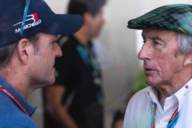 Grande Prêmio do Brasil de Fórmula 1 2017 SÃO PAULO, SP - 12.11.2017: GRANDE PRÊMIO DO BRASIL DE FÓRMULA 1 2017 - Rubens Barrichello and Jackie Stweart moments before the race of the Brazil F1 GP 2017 held at the Autodromo of Interlagos in São Paulo, SP. (Photo: Victor Eleutério Fotoarena) x1425936x  VictorxEleutério