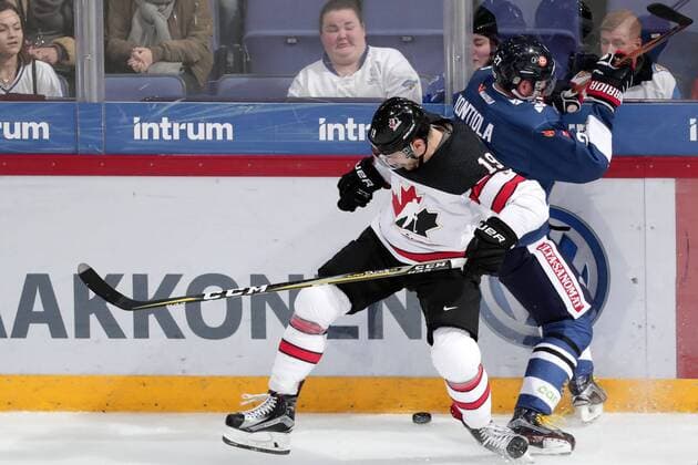 Gilbert Brule 19, Canada and Petri Kontiola 27, Finland during their Icehockey Karjala tournament Finland - Canada match in Hartwall Arena 12. November 2017 in Helsinki, Finland.  Copyright: xMattixMatikainenx NP24_00020389