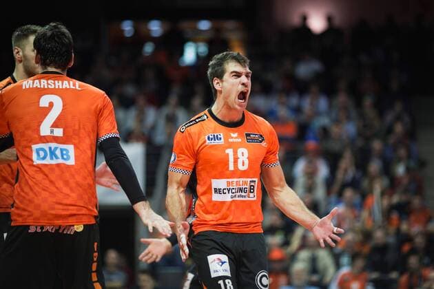 Berlin Germany 12 11 2017 Pierre Pujol BR Volleys 18 at the game of Volleyball Bundesliga season 2017 2018 between Berlin Recycling Volleys SVG Lüneburg