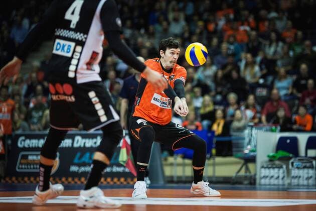 Berlin Germany 12 11 2017 Steven Marshall BR Volleys 2 at the game of volleyball Bundesliga season 2017 2018 between Berlin Recycling Volleys SVG Lueneburg
