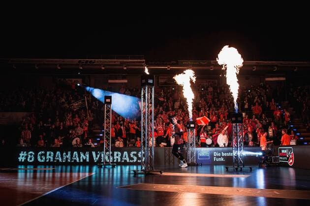 Berlin Germany 12 11 2017 Team presentation Graham Vigrass BR Volleys 8 at the game of Volleyball Bundesliga season 2017 2018 between Berlin Recycling Volleys SVG Lüneburg