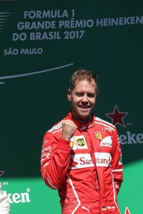 Formel 1, Sebastian Vettel gewinnt GP Brasilien 12.11.2017 - Race, Sebastian Vettel (GER) Scuderia Ferrari SF70H race winner Brazilian Grand Prix, Sao Paulo, Interlagos 9 - 12 November 2017 12.11.2017 - Race, Sebastian Vettel (GER) Scuderia Ferrari SF70H race winner 