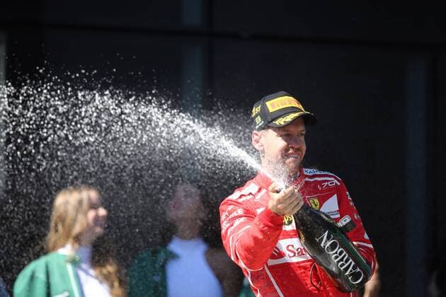 12.11.2017 - Race, Sebastian Vettel (GER) Scuderia Ferrari SF70H race winner Brazilian Grand Prix, Sao Paulo, Interlagos 9 - 12 November 2017 12.11.2017 - Race, Sebastian Vettel (GER) Scuderia Ferrari SF70H race winner 