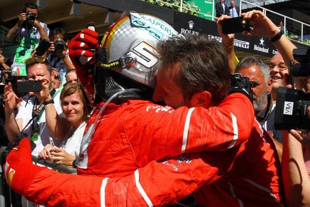 12.11.2017 - Race, Sebastian Vettel (GER) Scuderia Ferrari SF70H race winner Brazilian Grand Prix, Sao Paulo, Interlagos 9 - 12 November 2017 12.11.2017 - Race, Sebastian Vettel (GER) Scuderia Ferrari SF70H race winner 