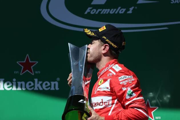 12.11.2017 - Race, Sebastian Vettel (GER) Scuderia Ferrari SF70H race winner Brazilian Grand Prix, Sao Paulo, Interlagos 9 - 12 November 2017 12.11.2017 - Race, Sebastian Vettel (GER) Scuderia Ferrari SF70H race winner 