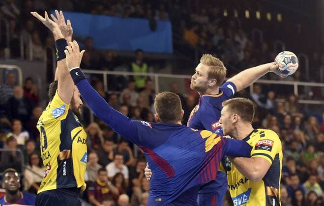 Handball, CL, FC Barcelona - Rhein-Neckar-Löwen Partido de balonmano de la Liga de Campeones entre el Barcelona y el Rhein-Neckar Löwen. Champions League handball match between Barcelona and Rhein-Neckar Löwen. 