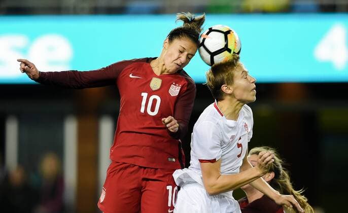 November 12, 2017 - San Jose, CA, USA - San Jose, CA - Sunday November 12, 2017: Carli Lloyd during an International Friendly Länderspiel match between the Women s National teams of the United States (USA) and Canada (CAN) at Avaya Stadium. Carli Lloyd - ZUMAt139 20171112_zaa_t139_044 Copyright: xBradxSmithx
