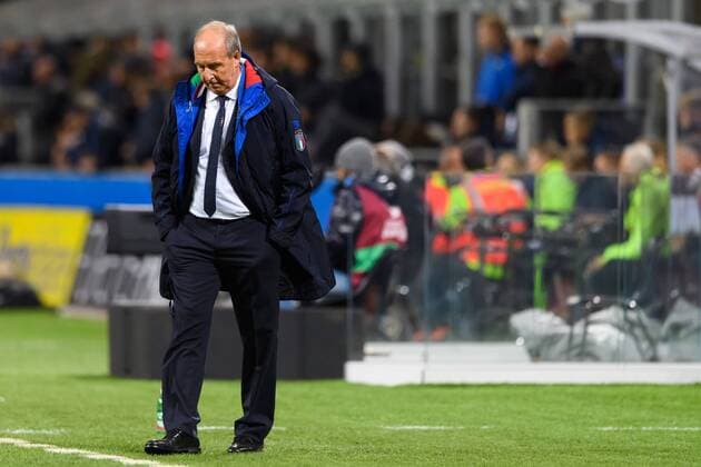 Fußball, WM Playoffs, Italien - Schweden 171113 Italiens förbundskapten Gian Piero Ventura under fotbollsmatchen i VM-kvalets play-off mellan Italien och Sverige den 13 november 2017 i Milano.  Copyright: JOELxMARKLUND BB171113JM022