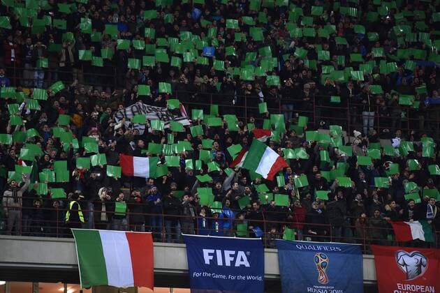 Fußball, WM Playoffs, Italien - Schweden Mg Milano 13 11 2017 - spareggio qualificazione Mondiali Russia 2018 Italia-Svezia foto Matteo Gribaudi Image nella foto: tifosi Italia 