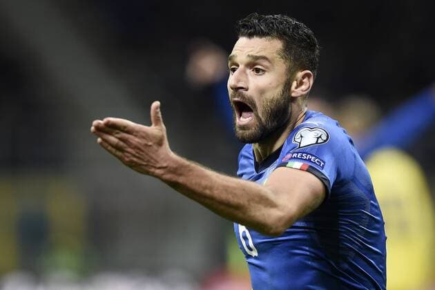 Fußball, WM Playoffs, Italien - Schweden Db Milano 13 11 2017 - spareggio qualificazione Mondiali Russia 2018 Italia-Svezia foto Daniele Buffa Image nella foto: Antonio Candreva 