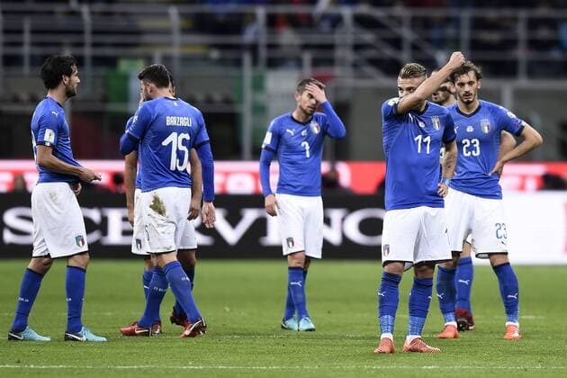 Fußball, WM Playoffs, Italien - Schweden Db Milano 13 11 2017 - spareggio qualificazione Mondiali Russia 2018 Italia-Svezia foto Daniele Buffa Image nella foto: Italia delusione 
