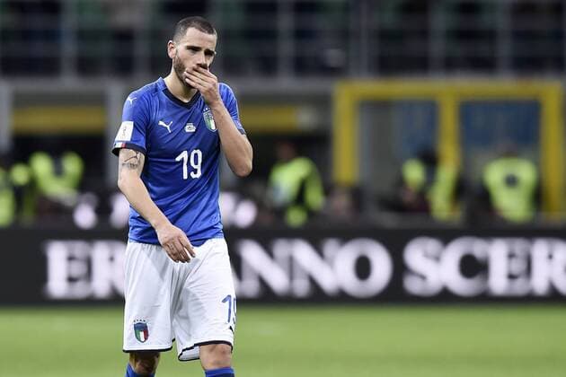 Fußball, WM Playoffs, Italien - Schweden Db Milano 13 11 2017 - spareggio qualificazione Mondiali Russia 2018 Italia-Svezia foto Daniele Buffa Image nella foto: Leonardo Bonucci 