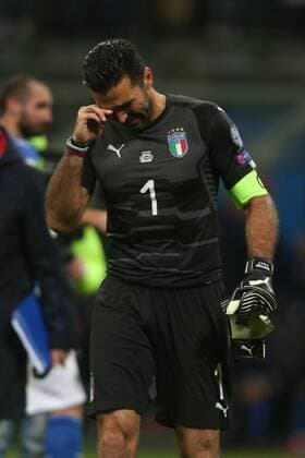 Milan, Italy - November 13: Disappointment italian players,Buffon, at end of the FIFA 2018 World Cup Qualifier Play-off match Italy vs Sweden at Meazza Stadium on November 13, 2017 in Milan, Italy.  Copyright: xmarcoxiacobuccix xIPAx xMarcoxIacobuccix