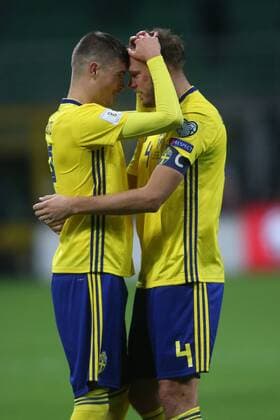 Milan, Italy - November 13: Sweden players celebrates at end of the FIFA 2018 World Cup Qualifier Play-off match Italy vs Sweden at Meazza Stadium on November 13, 2017 in Milan, Italy.  Copyright: xmarcoxiacobuccix xIPAx xMarcoxIacobuccix