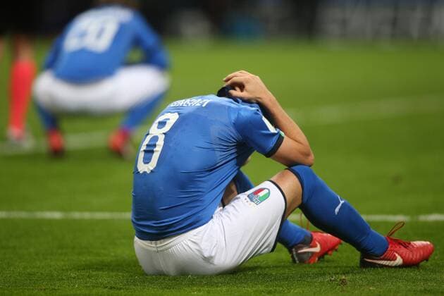 Milan, Italy - November 13: Disappointment italian players, Florenzi, at end of the FIFA 2018 World Cup Qualifier Play-off match Italy vs Sweden at Meazza Stadium on November 13, 2017 in Milan, Italy.  Copyright: xmarcoxiacobuccix xIPAx xMarcoxIacobuccix