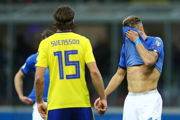 Fußball, WM Playoffs, Italien - Schweden November 13, 2017 - Milan, Italy - FIFA World Cup WM Weltmeisterschaft Fussball Qualifiers play-off Switzerland v Northern Ireland.The disappointment of Ciro Immobile of Italy after a missed goal at San Siro Stadium in Milan, Italy on November 13, 2017..Photo NurPhoto Italy v Sweden - FIFA 2018 World Cup Qualifier Play-Off: Second Leg  - ZUMAn230 20171113_zaa_n230_432 Copyright: xMatteoxCiambellix