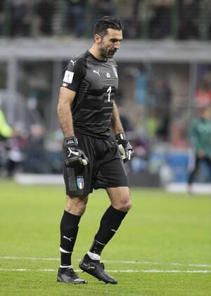 November 13, 2017 - Milan, Italy - Gianluigi Buffon during the playoff match for qualifying for the Football World Cup 2018 between Italia v Svezia, in Milan, on November 13, 2017. Italy v Sweden - FIFA 2018 World Cup Qualifier Play-Off: Second Leg  - ZUMAn230 20171113_zaa_n230_407 Copyright: xLorisxRosellix