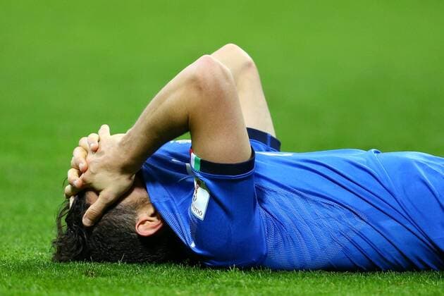 November 13, 2017 - Milan, Italy - FIFA World Cup WM Weltmeisterschaft Fussball Qualifiers play-off Switzerland v Northern Ireland.The disappointment of Alessandro Florenzi of Italy at the end of the match at San Siro Stadium in Milan, Italy on November 13, 2017. Italy v Sweden - FIFA 2018 World Cup Qualifier Play-Off: Second Leg  - ZUMAn230 20171113_zaa_n230_487 Copyright: xMatteoxCiambellix