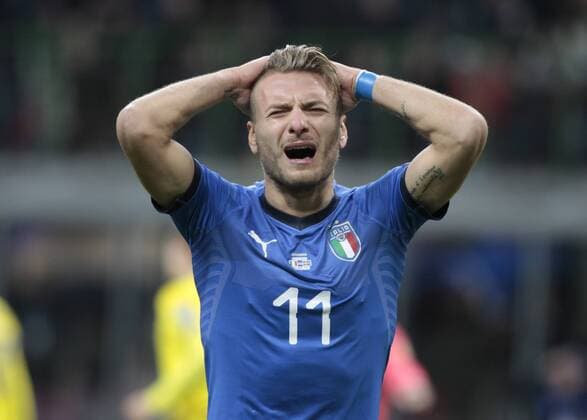 Fußball, WM Playoffs, Italien - Schweden November 13, 2017 - Milan, Italy - Ciro Immobile during the playoff match for qualifying for the Football World Cup 2018 between Italia v Svezia, in Milan, on November 13, 2017. Italy v Sweden - FIFA 2018 World Cup Qualifier Play-Off: Second Leg  - ZUMAn230 20171113_zaa_n230_462 Copyright: xLorisxRosellix