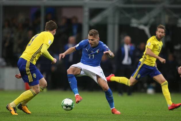Fußball, WM Playoffs, Italien - Schweden Milan, Italy - November 13: CIro Immobile during the FIFA 2018 World Cup Qualifier Play-off match Italy vs Sweden at Meazza Stadium on November 13, 2017 in Milan, Italy.  Copyright: xmarcoxiacobuccix xIPAx xMarcoxIacobuccix