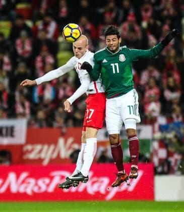 November 13, 2017 - Gdansk, Poland - Rafal Kurzawa (POL), Carlos Vela (MEX) during the International Friendly Länderspiel match between Poland and Mexico at Energa Stadium in Gdansk, Poland on November 13, 2017. Poland v Mexico: International Friendly  - ZUMAn230 20171113_zaa_n230_692 Copyright: xFotoxOlimpikx