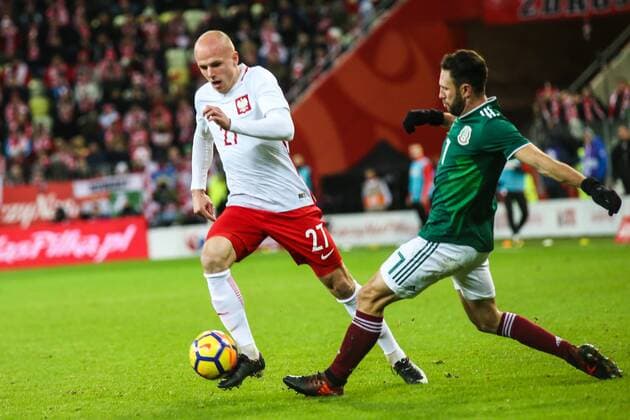 November 13, 2017 - Gdansk, Poland - Rafal Kurzawa (POL), Miguel Layun (MEX) during the International Friendly Länderspiel match between Poland and Mexico at Energa Stadium in Gdansk, Poland on November 13, 2017. Poland v Mexico: International Friendly  - ZUMAn230 20171113_zaa_n230_698 Copyright: xFotoxOlimpikx