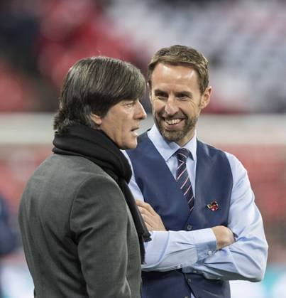 Joachim Jogi Loew l Loew team manager ger with Gareth Southgate r team manager tight Football Country game Friendly match England tight Germany ger at 10 11 2017 in London UK