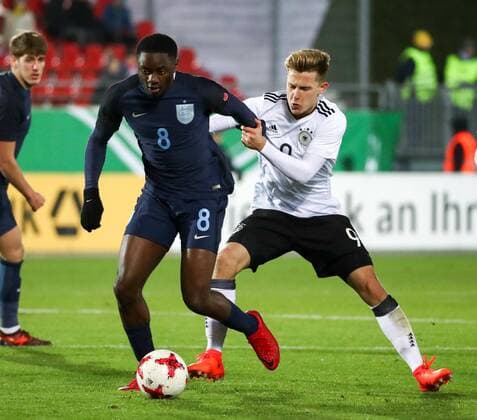 Germany Italy Football U20 Country game Zwickau 14 11 2017 Stadium Zwickau Football U20 international match Germany England 2 1 2 0 in Picture v l Josh DaSilva U20 tight and John Eggestein U20 ger Bremen