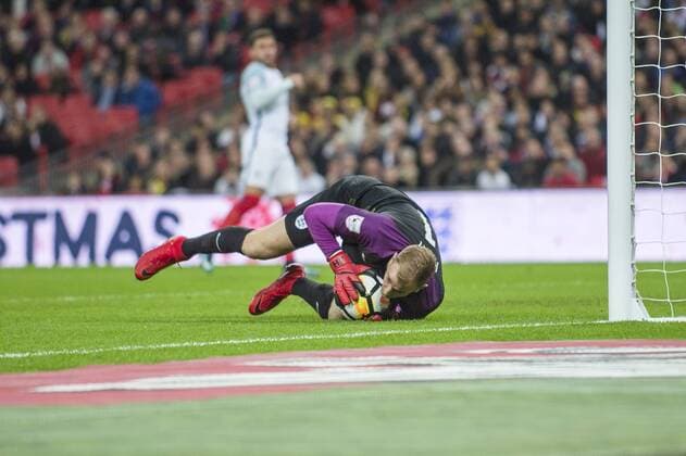Joe Hart of England makes a save during the International Friendly Länderspiel match between England and Brazil at Wembley Stadium, London, England on 14 November 2017. Copyright: xDarrenxMusgrovex 17720023