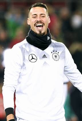 Football men Germany National team Friendly match to World Cup 2018 in Russia Rhine Energy Stadium Cologne Germany White France Blue 2 2 Sandro Wagner ger well mood