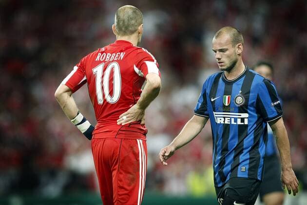 season 2009 2010 madrid 22 05 2010 champions leaque finale bayern munchen inter milan milan 0 2 wesley sneijder and arjen robben bayern munchen inter milan